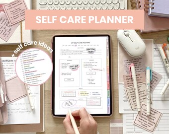Self Care Digital Planner | Digital Gratitude and Daily Reflection Journal | Health and Wellness iPad Planner for Goodnotes Notability
