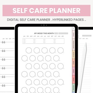 Self Care Planner | Digital Gratitude and Daily Reflection Journal | Health and Wellness iPad Planner for Goodnotes Notability