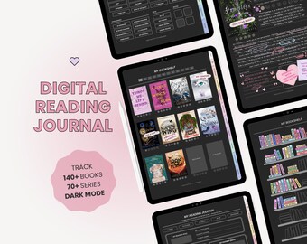 Digital Reading Journal | Dark Mode Reading Planner | Dark Academia Book Journal | Reading Log Tracker for iPad Goodnotes by MADEtoPLAN