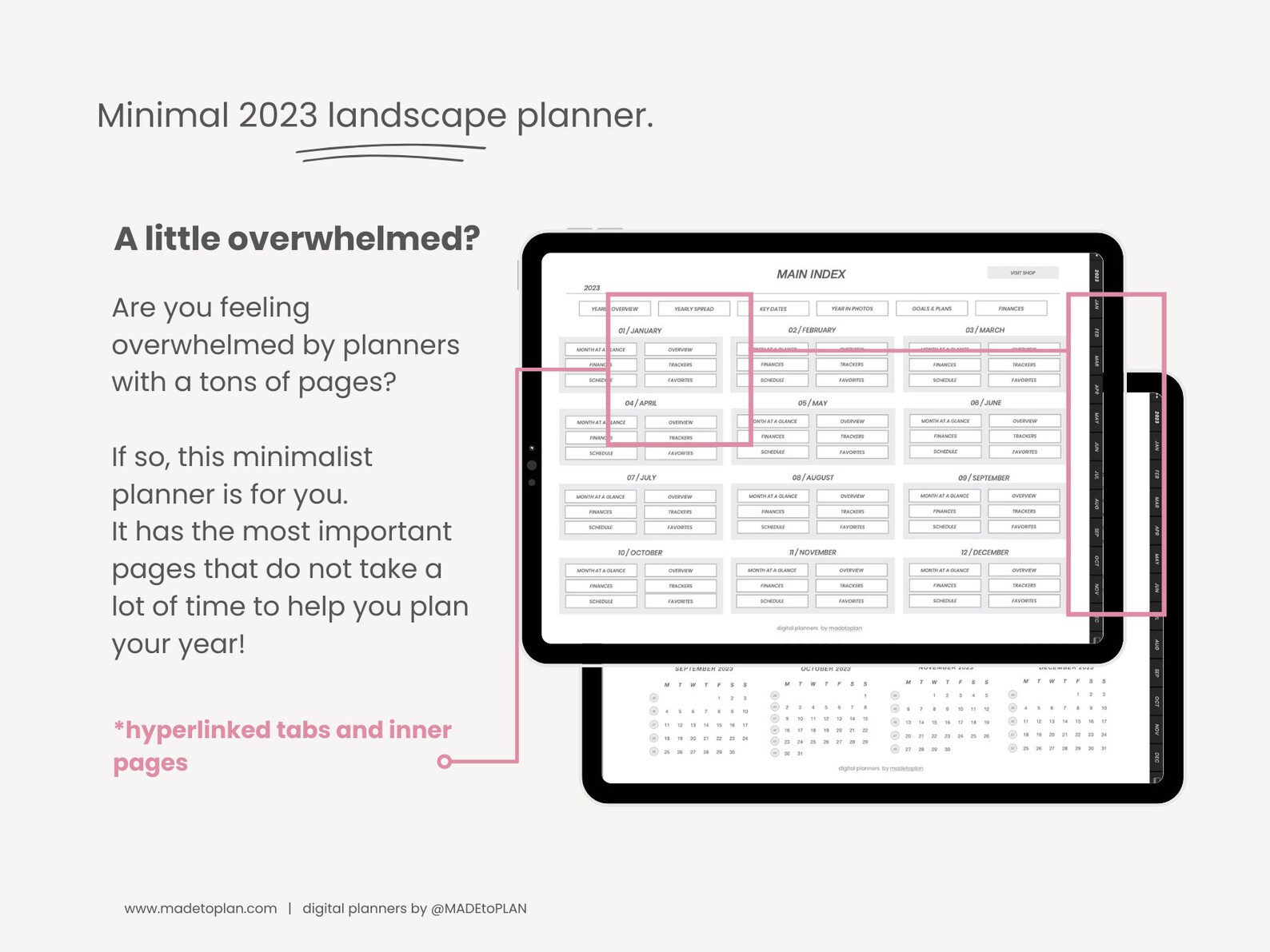 2023 Digital Planner 2023 Landscape Planner 2023 Dated Etsy