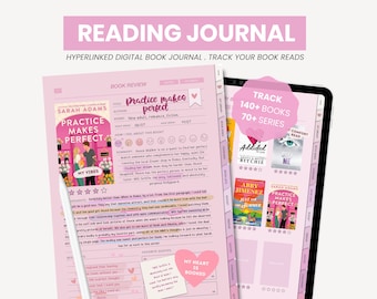 Digital Reading Journal | Pink Blush Pages Reading Planner | Cute Aesthetic Book Journal | Reading Log Tracker iPad Goodnotes by MADEtoPLAN