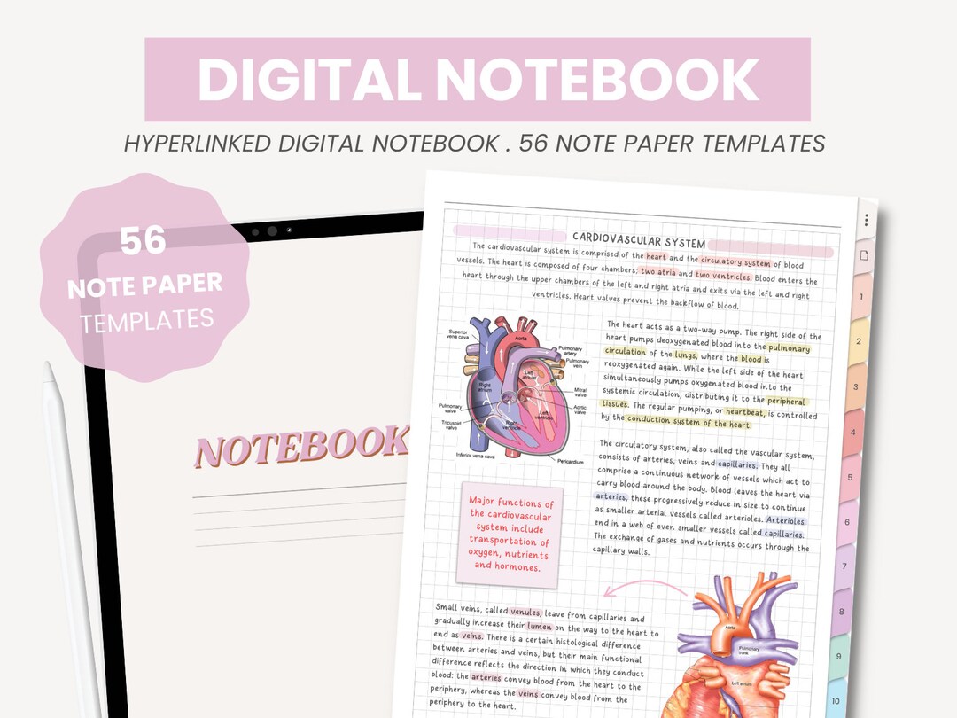 Digital Notebook | 12 Subject Digital Notebook for Students | Digital ...