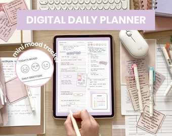 Digital Daily Planner | Undated Schedule Planner | Daily Overview | Daily Planner Printable | iPad Journal Template for Goodnotes Notability