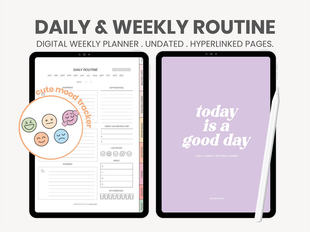 Daily Routine Planner | Weekly Routine Habit Tracker Checklist ...