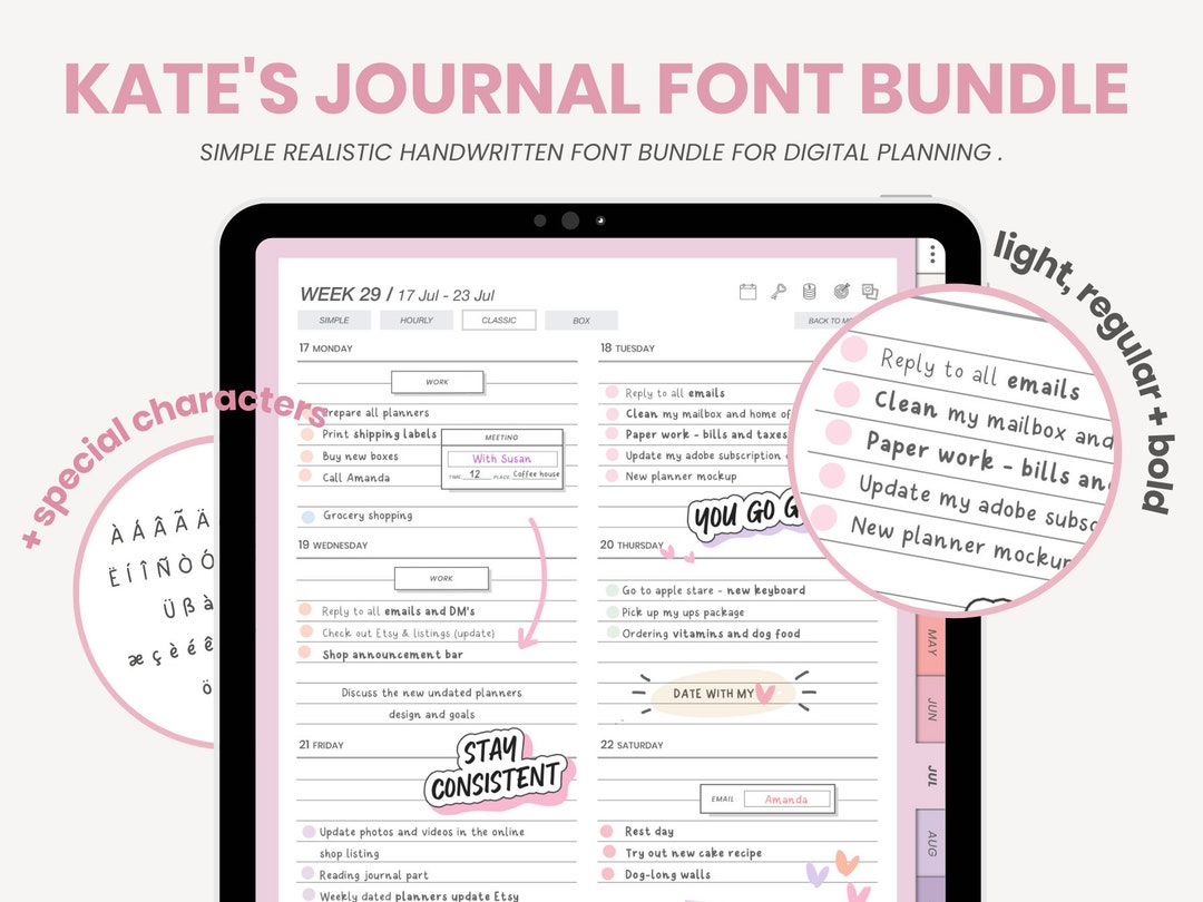 Handwritten Font Bundle Handwriting Study Notes Font Digital Font Neat ...