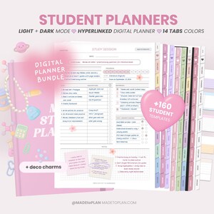 Digitalt studentplanerarepaket | Mallar för studier, uppgifter, uppsatser, tentor och projekt | Akademisk högskola/skola iPad Goodnotes MADEtoPLAN
