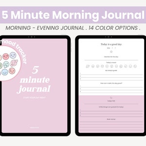 Morning and Evening Journal | Digital Daily Journal | Gratitude and Reflection Journal | iPad Template Planner for Goodnotes Notability