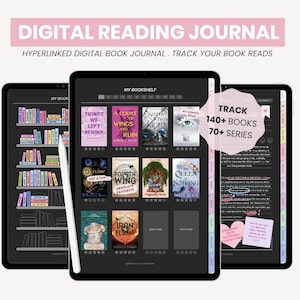 Diario di lettura digitale / Pianificatore di lettura in modalità oscura / Diario di libri Dark Academia / Tracker registro di lettura per iPad Goodnotes di MADEtoPLAN