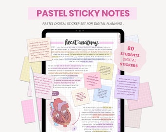 Schüler Digitale Aufkleber | Pastell College Studie Aufkleber | Digitale Planer-Widgets | Digitale Memo Pads für iPad Goodnotes von MADEtoPLAN