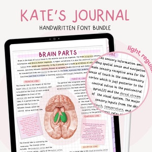 Police du journal de Kate | Police manuscrite soignée | Écriture mignonne | Police réaliste pour agenda numérique | Police pour notes numériques par MADEtoPLAN