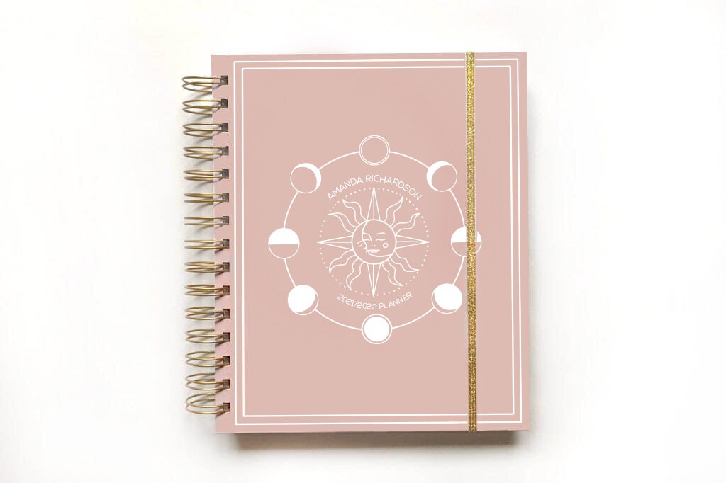2022-2023 Weekly & Monthly Planner Moon Stars 2022 Planner | Etsy Ireland