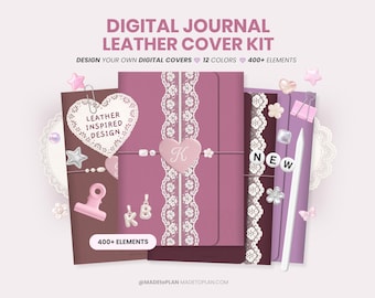 Realistic Leather Digital Journal for GoodNotes | 12 Customizable Journal Covers | iPad Planner Cover | Instant PDF Download by MADEtoPLAN