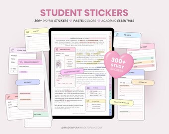 Academic Digital Stickers | Medical Study Notes | Nursing Notataking | Pastel Study Planner Labels and Widgets for Goodnotes by MADEtoPLAN