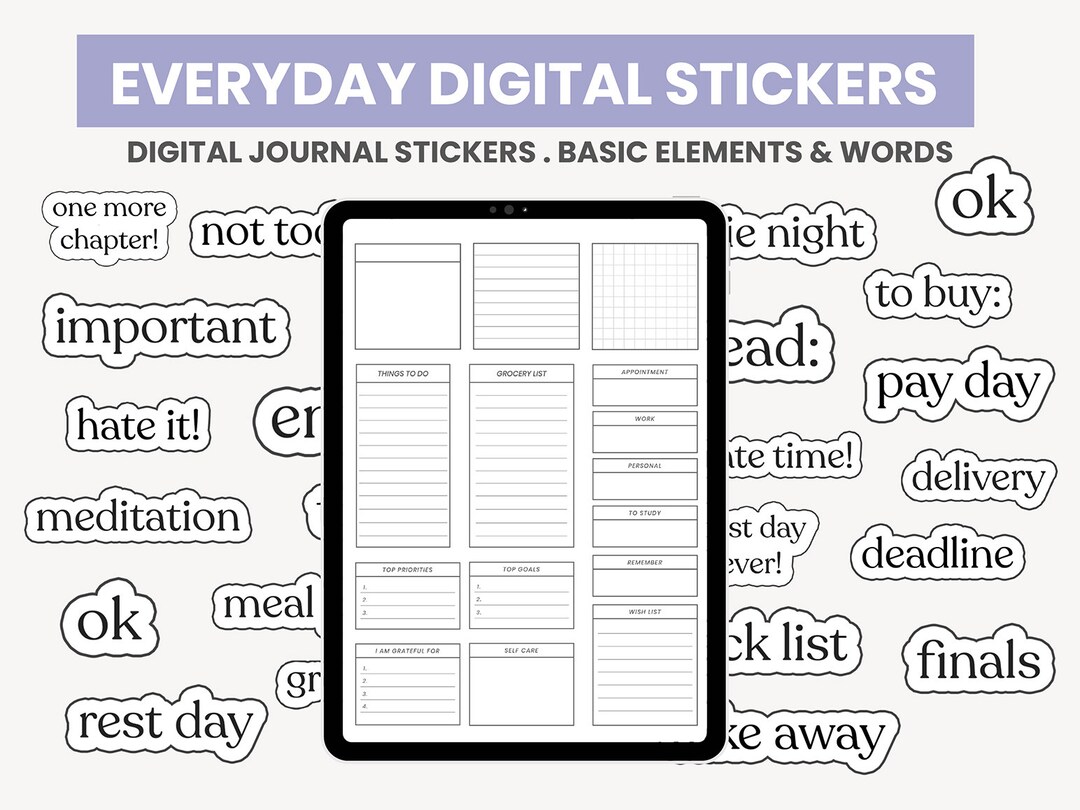 Everyday Digital Stickers | Goodnotes Elements | Digital Functional ...