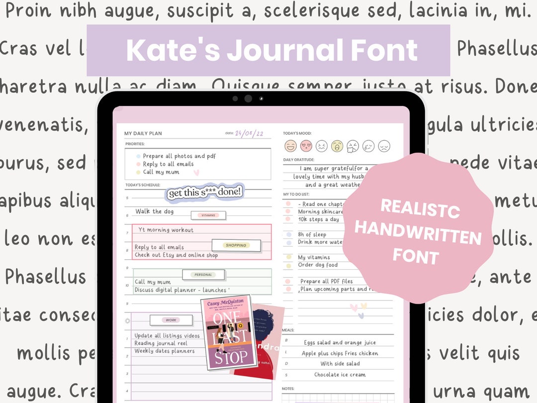 Hand Lettering Font Handwriting Study Notes Font Digital - Etsy