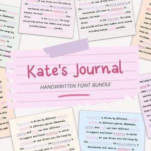 Police du journal de Kate | Police manuscrite soignée | Écriture mignonne | Police réaliste pour Digital Planner | Police pour les notes numériques par MADEtoPLAN