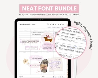 メモを取るためのキュートですっきりとした手書きフォントバンドル | Kate's Journal フォント | リアルな手書きフォント Goodnotes Notability by MADEtoPLAN