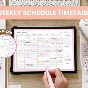 Simple Weekly Study Schedule | Revision Timetable | Hourly Agenda Weekly Organizer | Digital Planner Template iPad Goodnotes by MADEtoPLAN