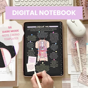 Portrait Digital Notebook | Student Note Taking Digital Notepad | Digital Note Paper Templates + Sticky Notes iPad Goodnotes by MADEtoPLAN
