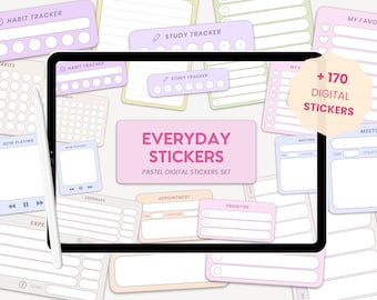 Digital Student Stickers | Functional PNG Digital Stickers | Stickers for Studying | Study Planner Stickers for iPad Goodnotes by MADEtoPLAN