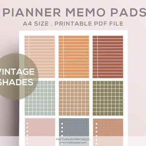 Printable Bullet Journal Planner Kit - Printable Stickers - Printable Sticky Notes - Planner Cards - Printable Memo Cards Grid/Lined