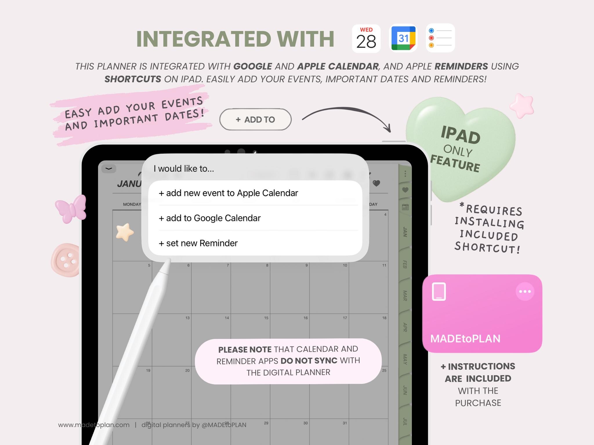 2026 Digital Planner | Portrait Weekly Planner | Dated Monthly Weekly ...
