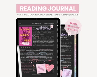 Digital Reading Journal | Dark Mode Reading Planner | Dark Academia Book Journal | Reading Log Tracker for iPad Goodnotes by MADEtoPLAN