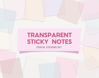 Transparent Digital Stickers | Digital Sticky Notes | Translucent Stickers | Student Digital Sticky Notes for iPad Goodnotes by MADEtoPLAN