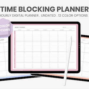 Digital Hourly Weekly Planner | Weekly Schedule Timetable Pages | Daily To Do List | Time Blocking Template for iPad Goodnotes by MADEtoPLAN