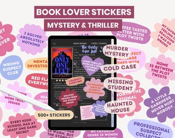Digital Stickers for Reading Journal | Book Lover Stickers | Mystery Thriller Tropes Bookish Pastel Stickers for GoodNotes by MADEtoPLAN