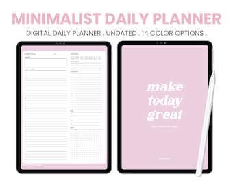 Digital Daily Planner | Undated Schedule Planner | Daily Overview | Daily Planner Printable | iPad Journal Template for Goodnotes Notability