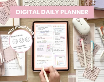 Digital Daily Planner | Undated Schedule Planner | Daily Overview | Daily Planner Printable | iPad Journal Template for Goodnotes Notability