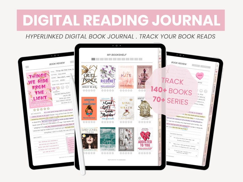 Digital Reading Journal | Reading Planner | Book and Reading Tracker ...