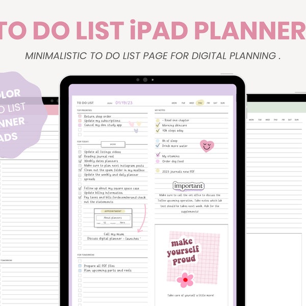 To Do Liste Digitaler Planer | Aufgabenliste Checkliste | Minimalistische To Do Liste zum Ausdrucken | iPad To Do Liste Template für Goodnotes von MADEtoPLAN