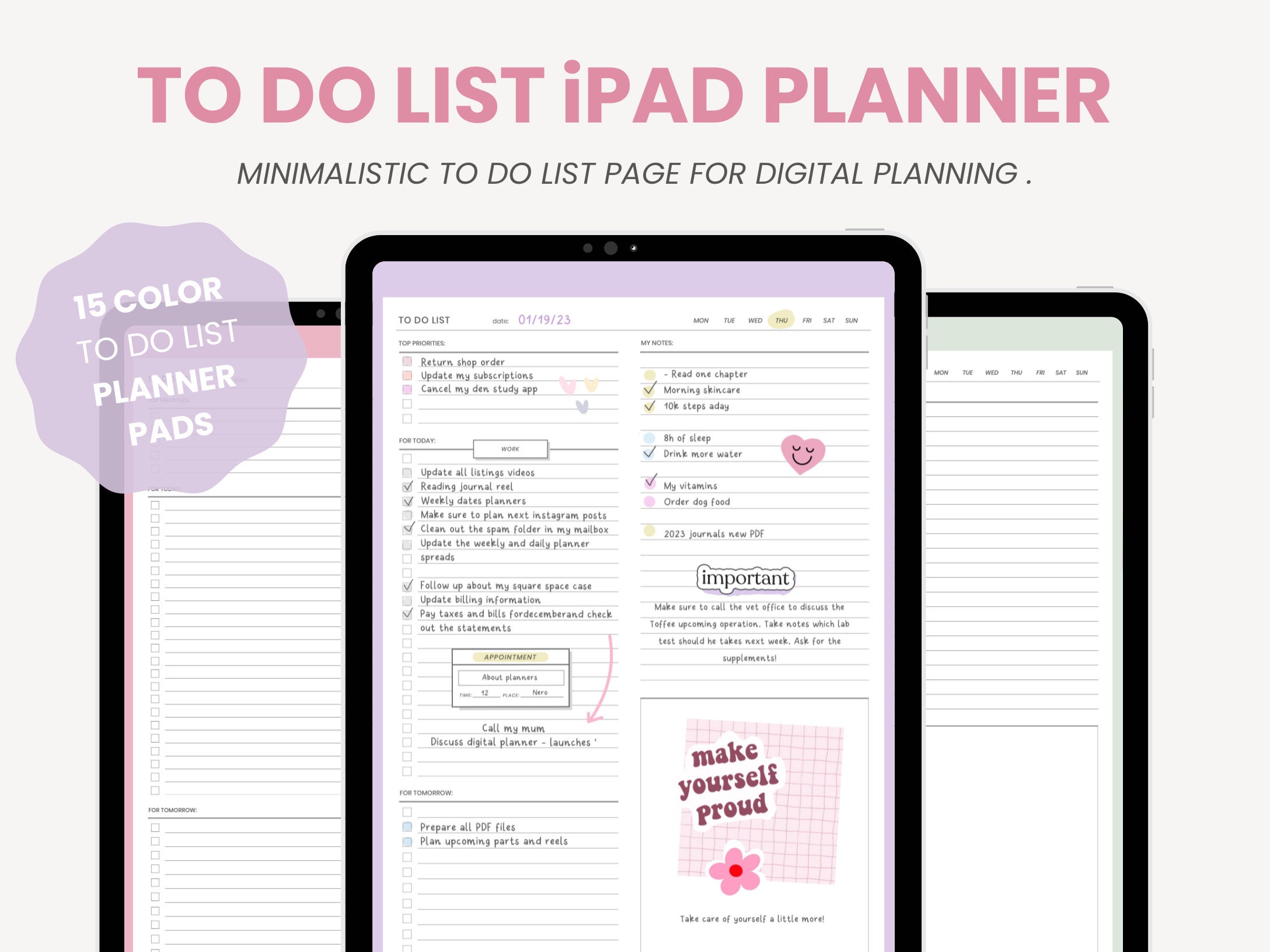 To Do List Digital Planner | Task List Checklist | Minimalist To Do List Printable | iPad To Do List Template for Goodnotes by MADEtoPLAN