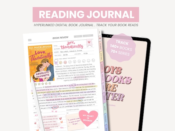Digital Reading Journal | Book Tracker and Reading Planner | Digital Reading Log | Digital Bookshelf for iPad Goodnotes by MADEtoPLAN