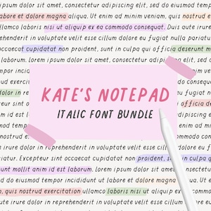Bloc de polices Kate's Notepad | Police manuscrite soignée | Écriture mignonne | Police réaliste pour l'agenda numérique et les notes des étudiants par MADEtoPLAN