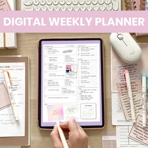 Undated Weekly Planner | Minimal iPad Planner | Printable Weekly Planner | Student Schedule | To do List Notepad for Goodnotes by MADEtoPLAN
