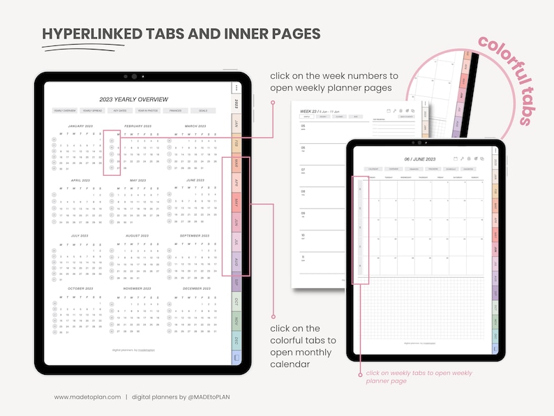 2023 Digital Planner 2023 Portrait Planner 2023 Dated Etsy