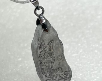天然隕石彫刻ペンダント、ムオニオナルスタ隕石ネックレス、ギフト 
