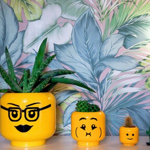 Yellow "Pot Heads" Plant Pot