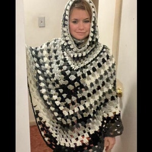 Hooded Poncho (crochet pattern only)