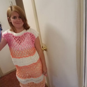 Crocheted cover up dress