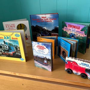 Eight Vintage 1990s Thomas the Tank Engine Books Vintage early 1990s Shining Time Station