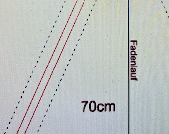 Schultüte nähen Schnittmuster für 3geteilte Schultüte PDF – 70 cm – für Papprohling Ø 18 cm – DIN A4 – Anfänger geeignet