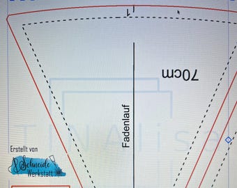 Sewing pattern for a 2-part school cone (PDF) – 70 cm – for cardboard cone Ø 18 cm – DIN A4 – suitable for beginners