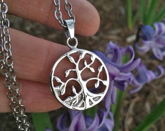 Tree Of Life Cremation Jewelry For Human or Pet Ashes Solid Stainless Steel Necklace