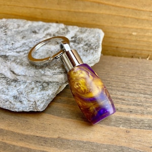 Royal Honey Aluminite & Silver Stainless Steel Waterproof Cremation Jewelry Key Chain