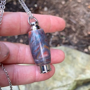 Cosmic Fog Alumilite & Stainless Steel Waterproof Urn Pendant | Necklace For Ashes | Cremation Pendant