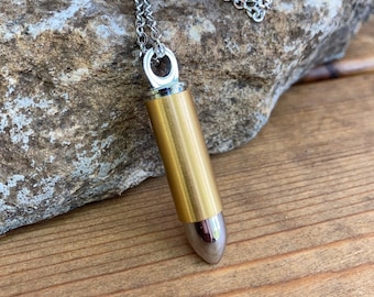 Stainless Steel Bullet Cremation Necklace | Silver & Gold Ashes Keepsake